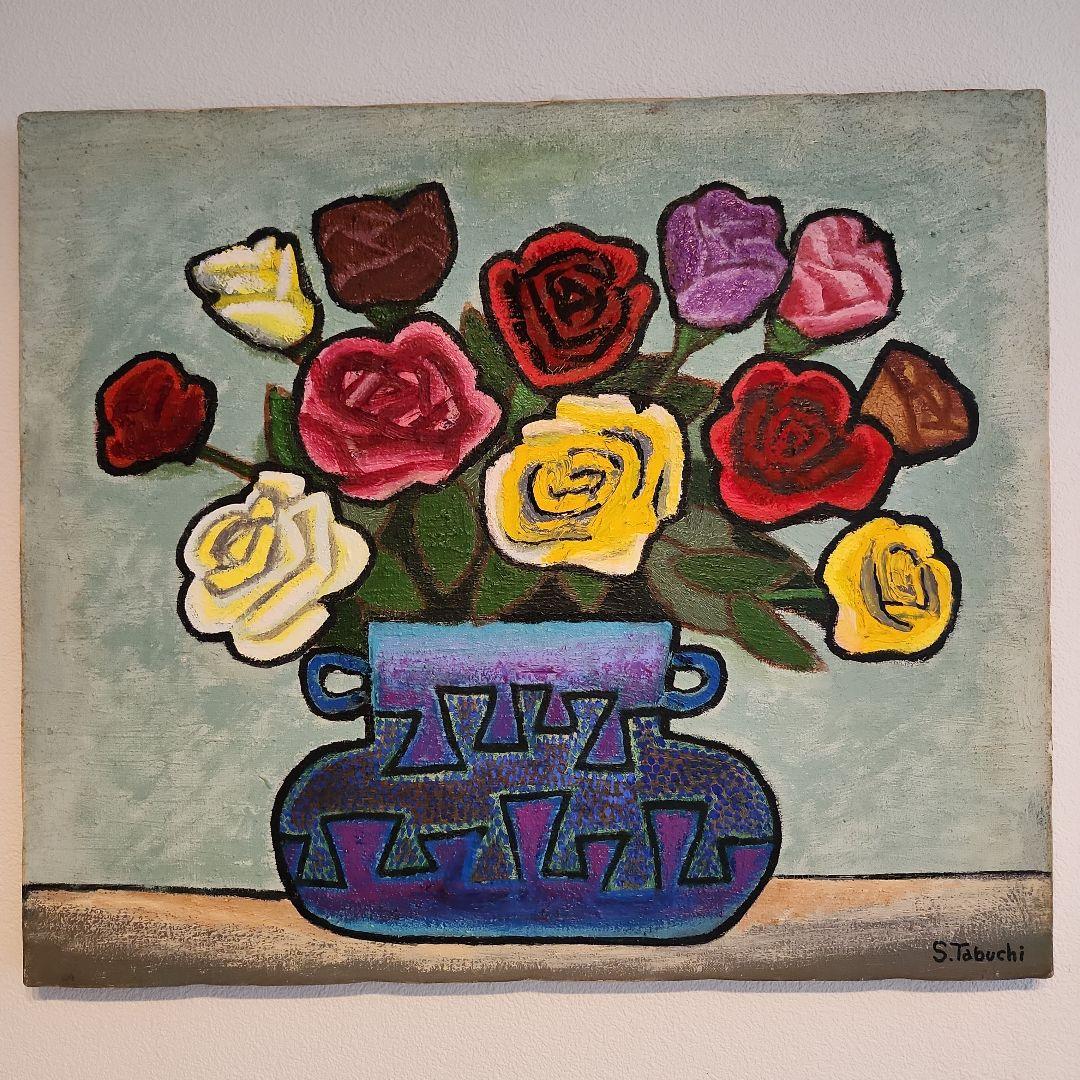 田渕眞兒　油絵　油彩画　薔薇シリーズ　花　No.8-9-s