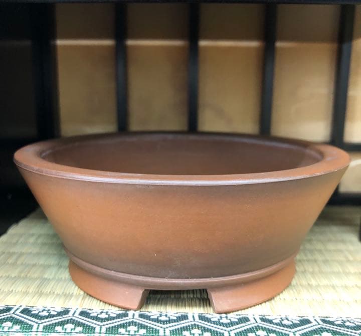 盆栽鉢　平田美芸　落款 美芸　盆栽　小品鉢　釘彫 泥鉢