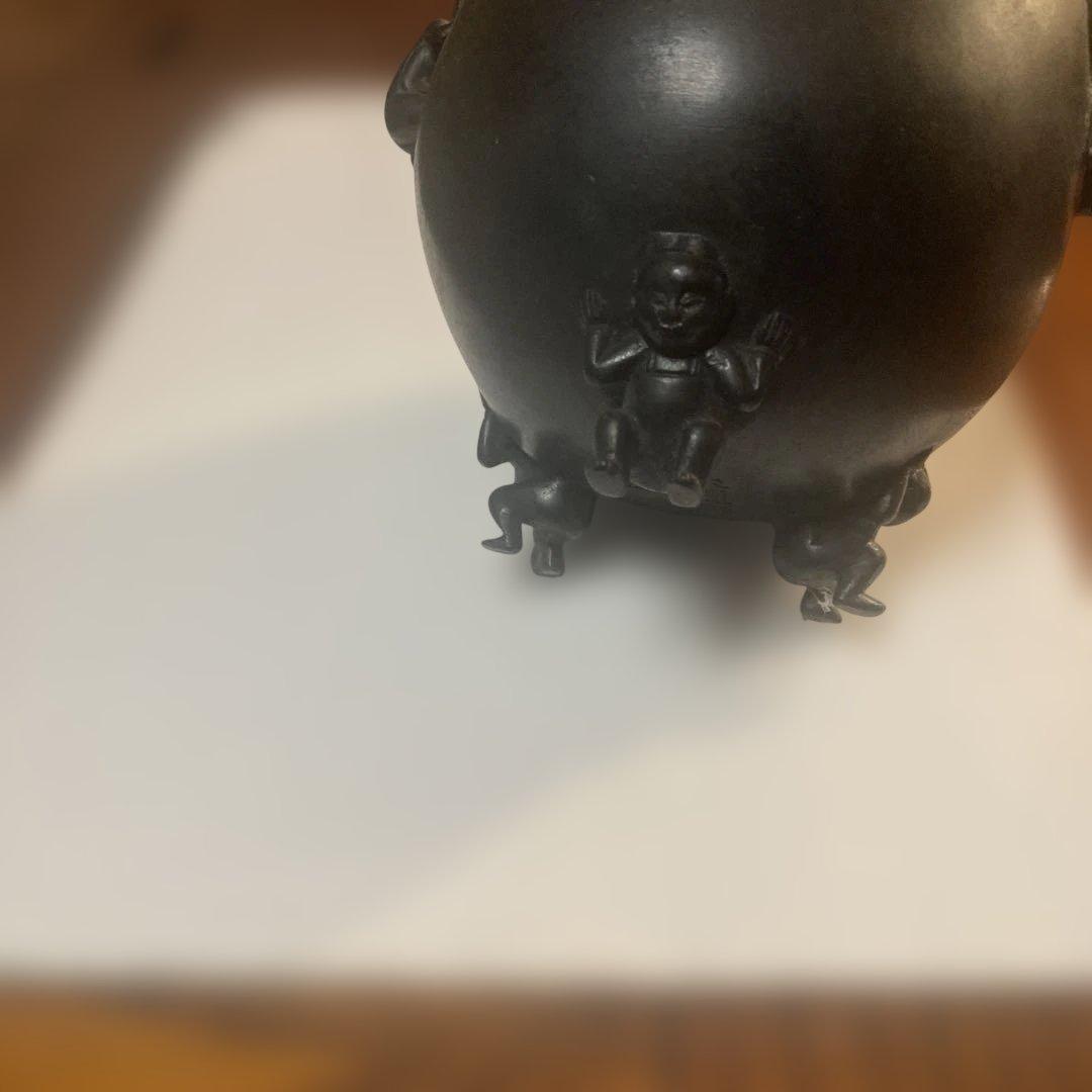 鋳鉄 茶釜 人形の取っ手付き ¥28000