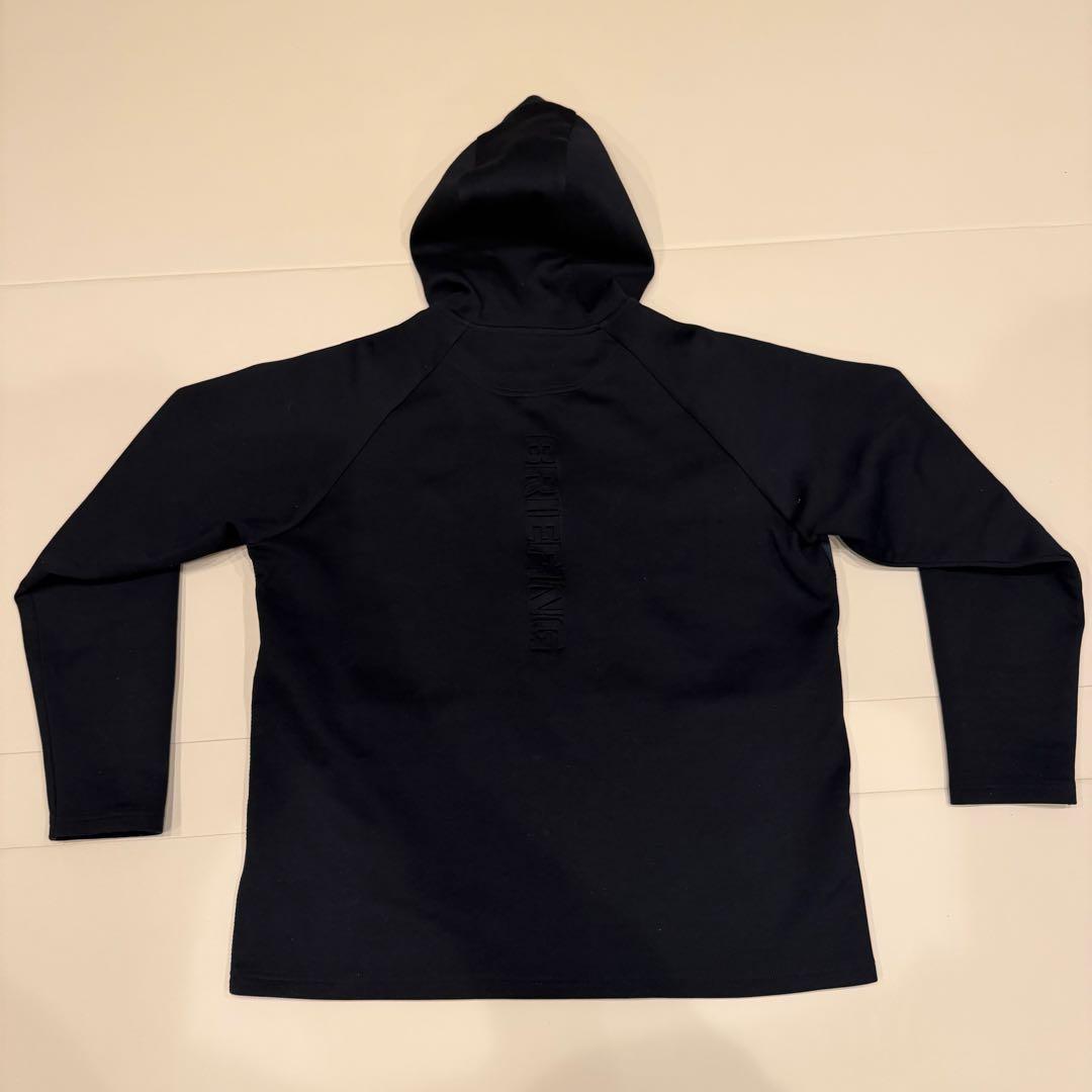 美品　BRIEFING ロゴパーカー　フーディ　ジップパーカー　3Dロゴ