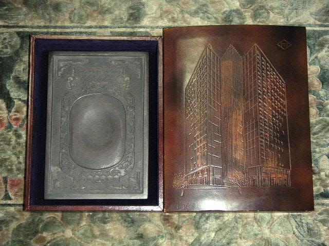 ♥中国　古硯　2400ｇ　箱付き　硯　骨董品