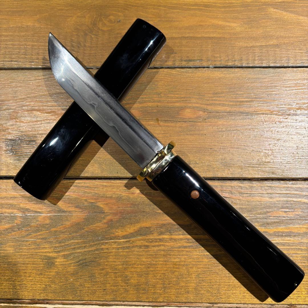 日本刀残欠クラフトナイフNo.67 最上大業物 長曽祢虎徹興里 黒鞘
