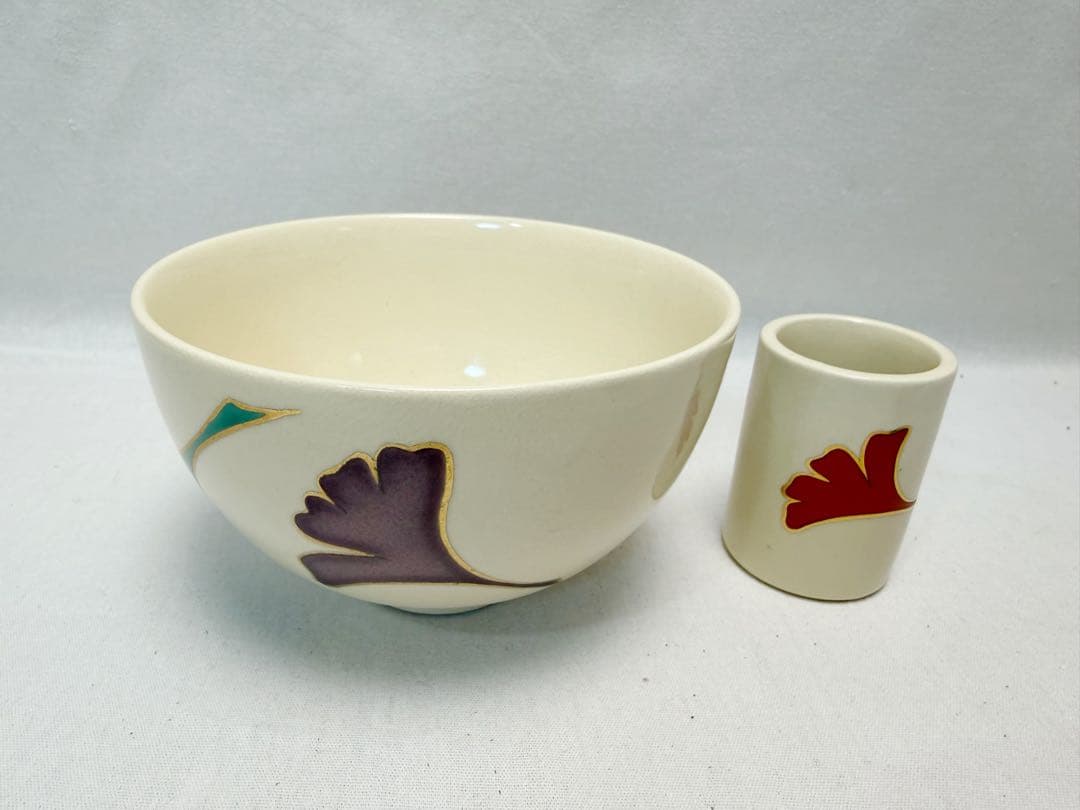 ほぼ未使用 茶道具 溜塗へぎ目 利休茶箱十一点セット茶碗棗茶筅振出巾筒等 紙箱