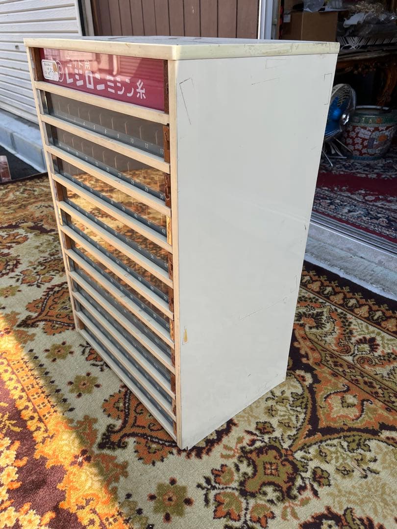 ⑥ ミシン糸ケース ミシン糸収納棚 昭和レトロ 当時物 インテリア アンティーク