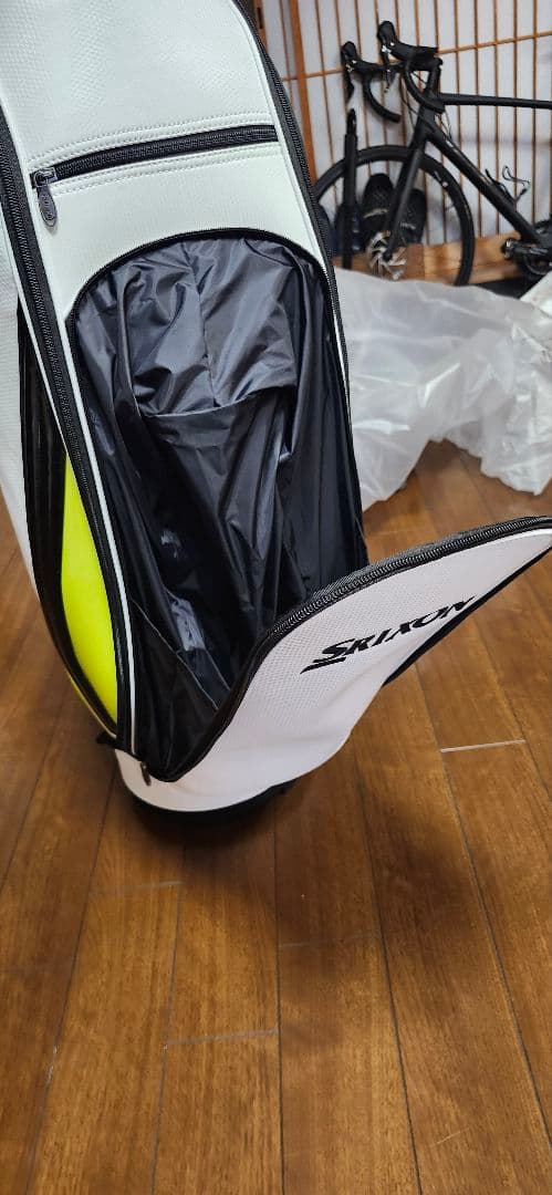 Srixon キャディバッグ ホワイト/イエロー9.5型軽量モデル