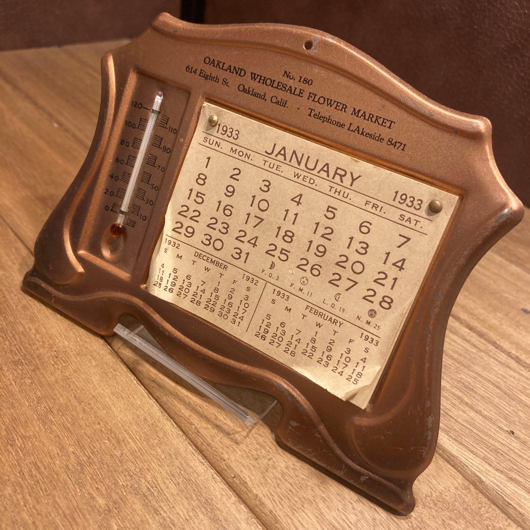 US仕入れ 1933年 ビンテージ メタルデスクカレンダー 30sアメリカUSA