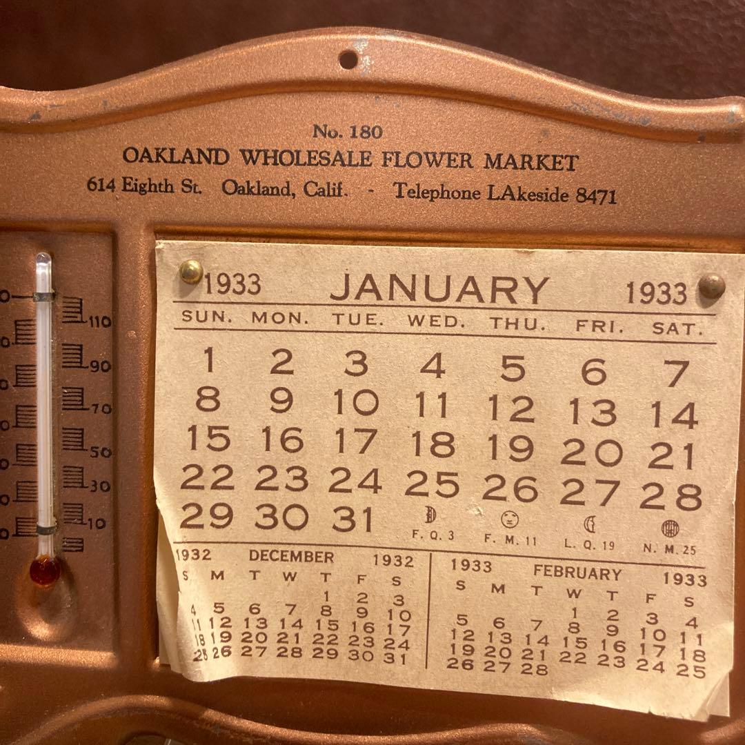 US仕入れ 1933年 ビンテージ メタルデスクカレンダー 30sアメリカUSA
