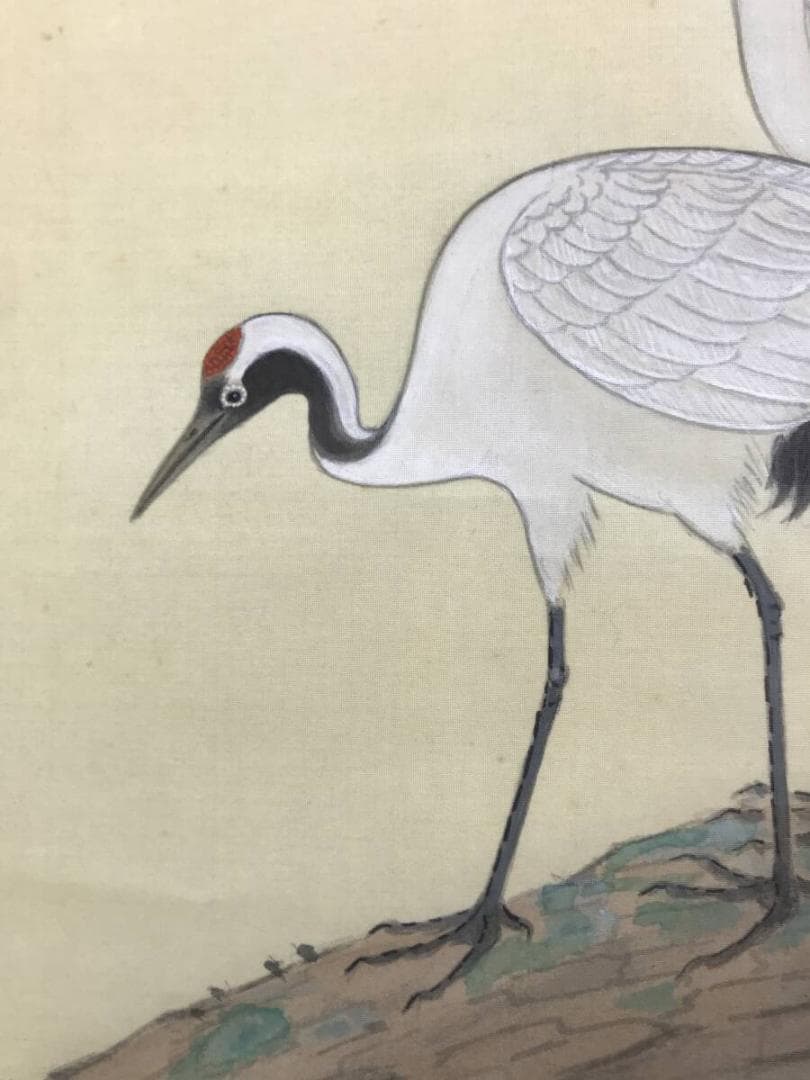 真作/相沢義二/松上鶴図/松上双鶴/祝事掛/平常掛/掛軸☆宝船☆AH-603