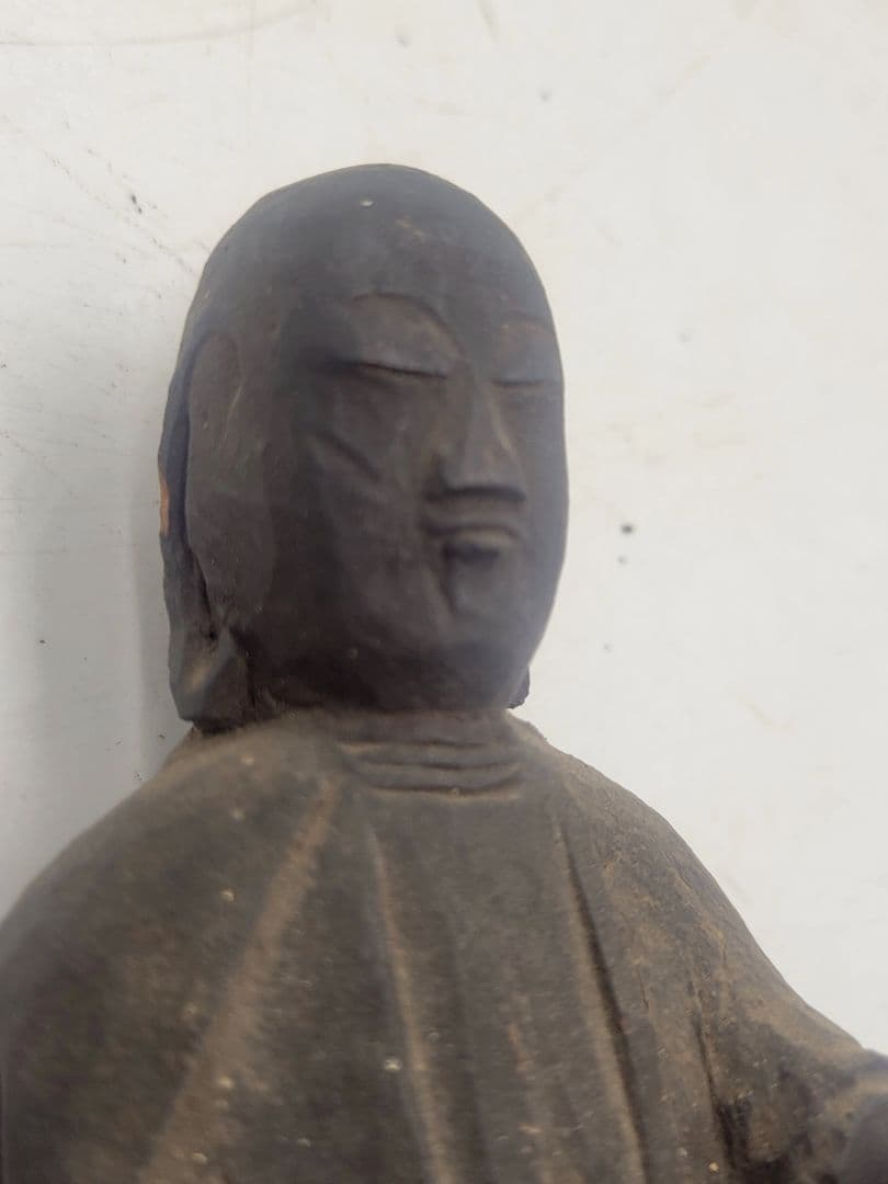 時代物　木彫　地蔵菩薩像　江戸時代　仏教美術　骨董品　美術品