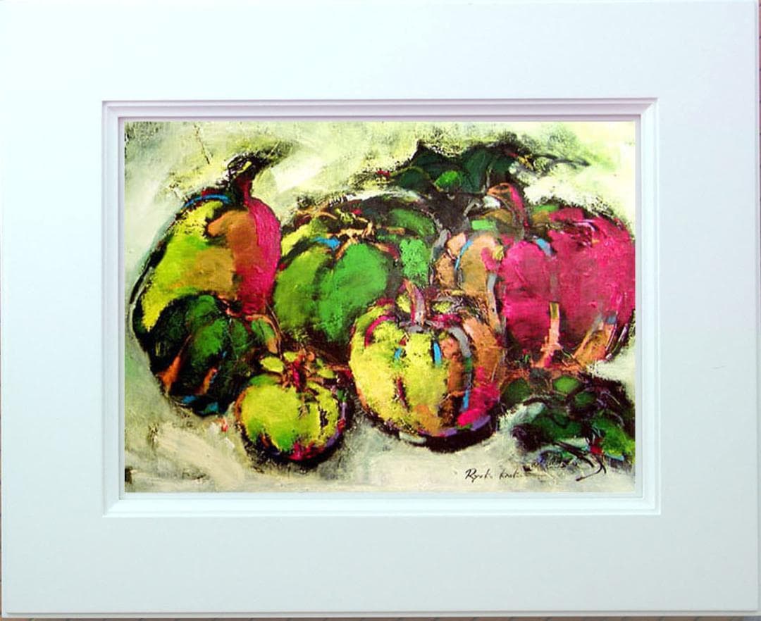 油絵 菅家令子 絵 絵画 インテリア uF6-061404 静物 かぼちゃ