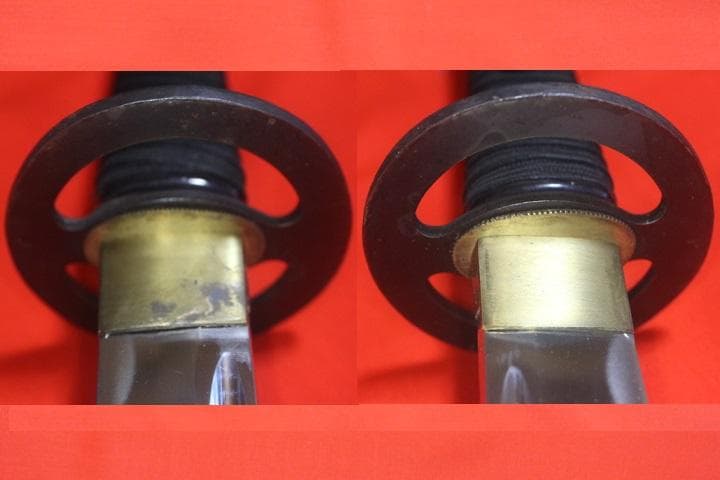 武蔵拵 大刀 二十四代 藤原兼房作 薄刃 栗形付 高級 模造刀 ★中古品