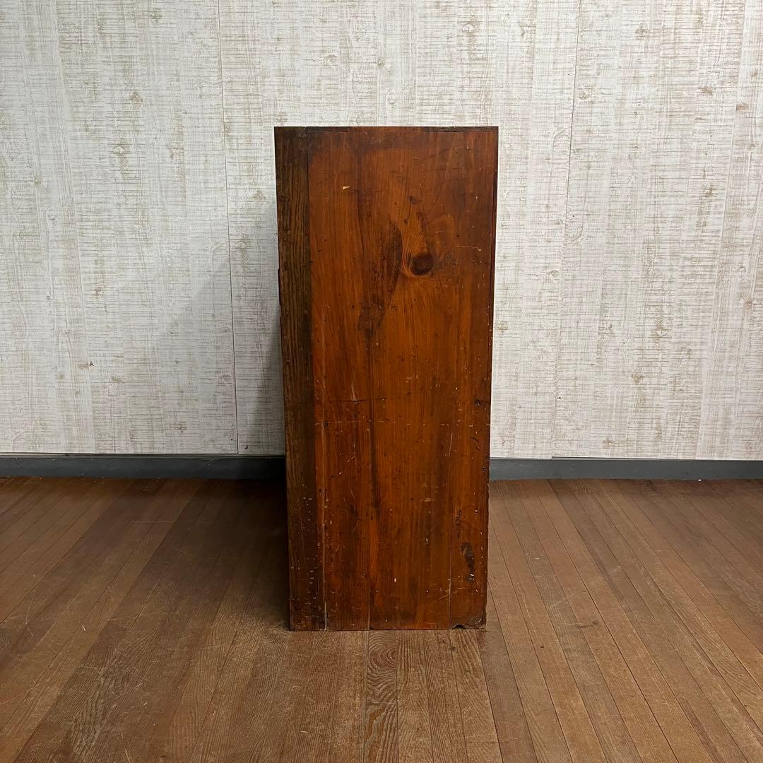 【アンティーク】昭和レトロ 木製 水屋箪笥 小箪笥 引き戸 古民家 古家具