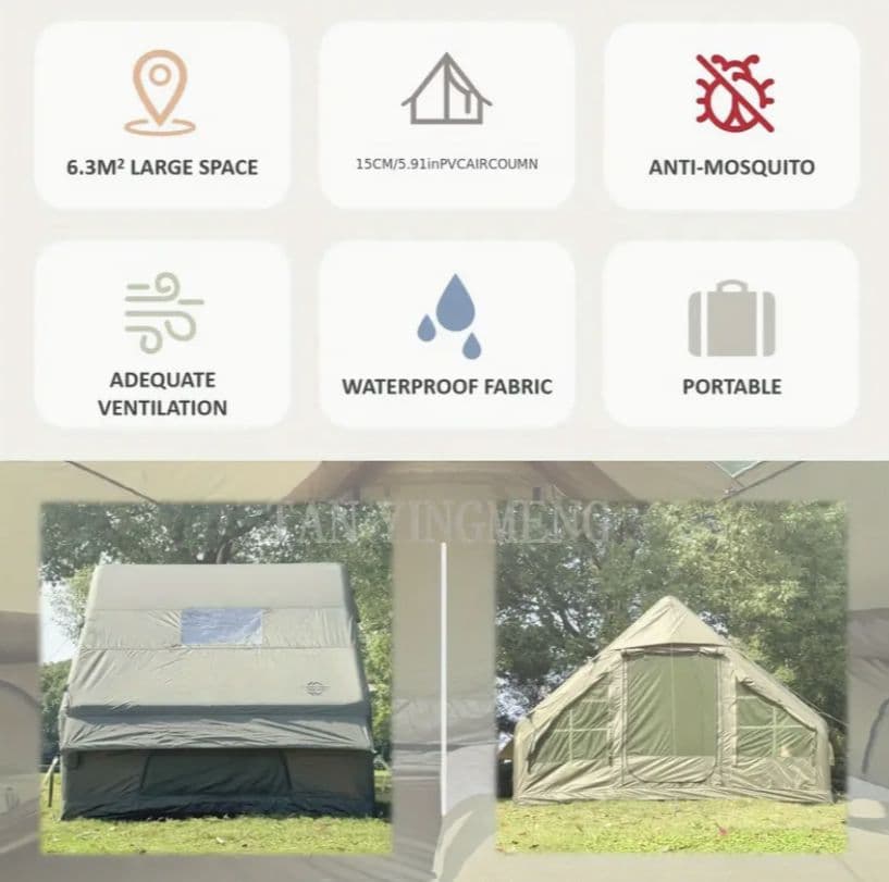 インフレータブルテント 6.3m² 防水 通気性新品