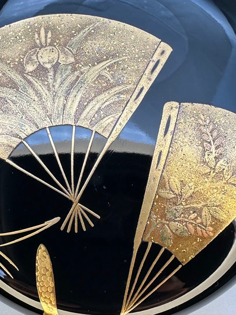 茶道具　棗　縄手正抱　扇面散し