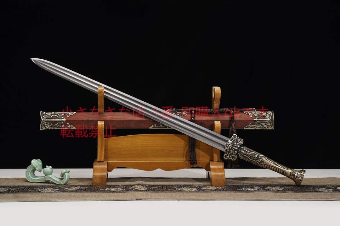 太尊銅柄趙雲剣模様鋼二重溝  古兵器 武具 刀装具 日本刀 模造刀 居合刀