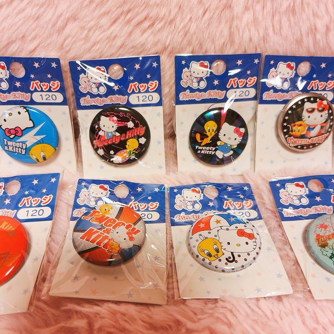 希少レア　ハローキティ　トゥイーティー　缶バッチ　2002 サンリオ　平成レトロ