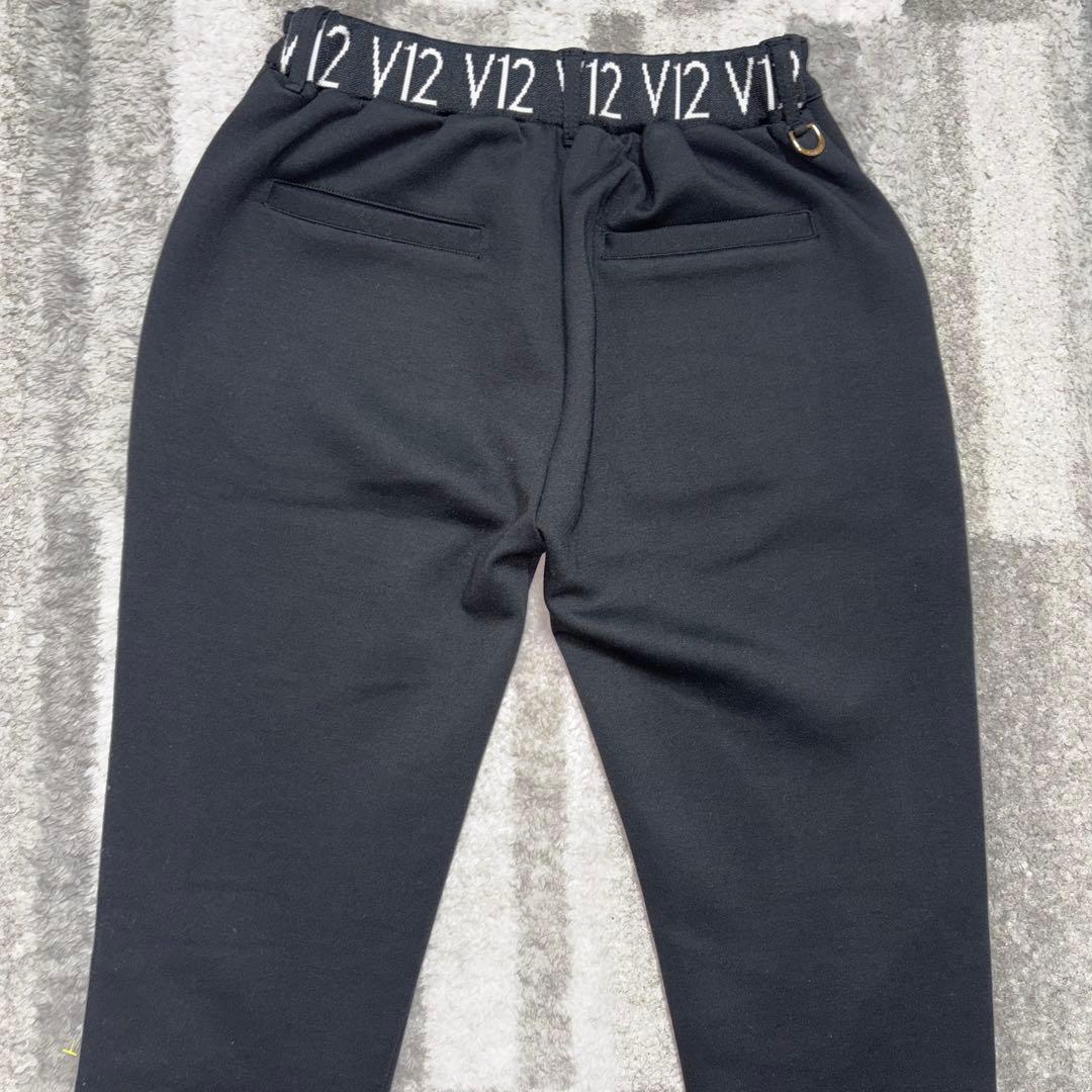 V12 ヴィ・トゥエルヴ ゴルフパンツ1(M) レディースゴルフウェア　黒