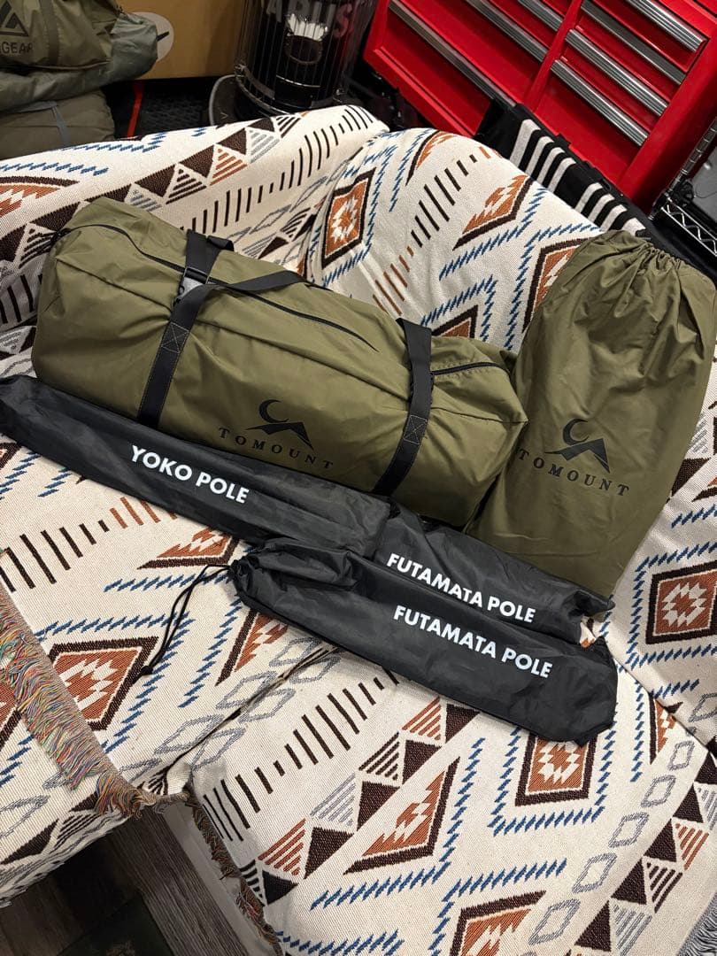 TOMOUNT トモウント　パップテント前幕付　ゴーグランピング二股ポールセット