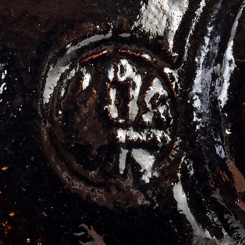 茶道具　楽吉左衛門　黒楽茶碗　銘光明　仕覆付　共布　碌々斎極め箱　V　R9014