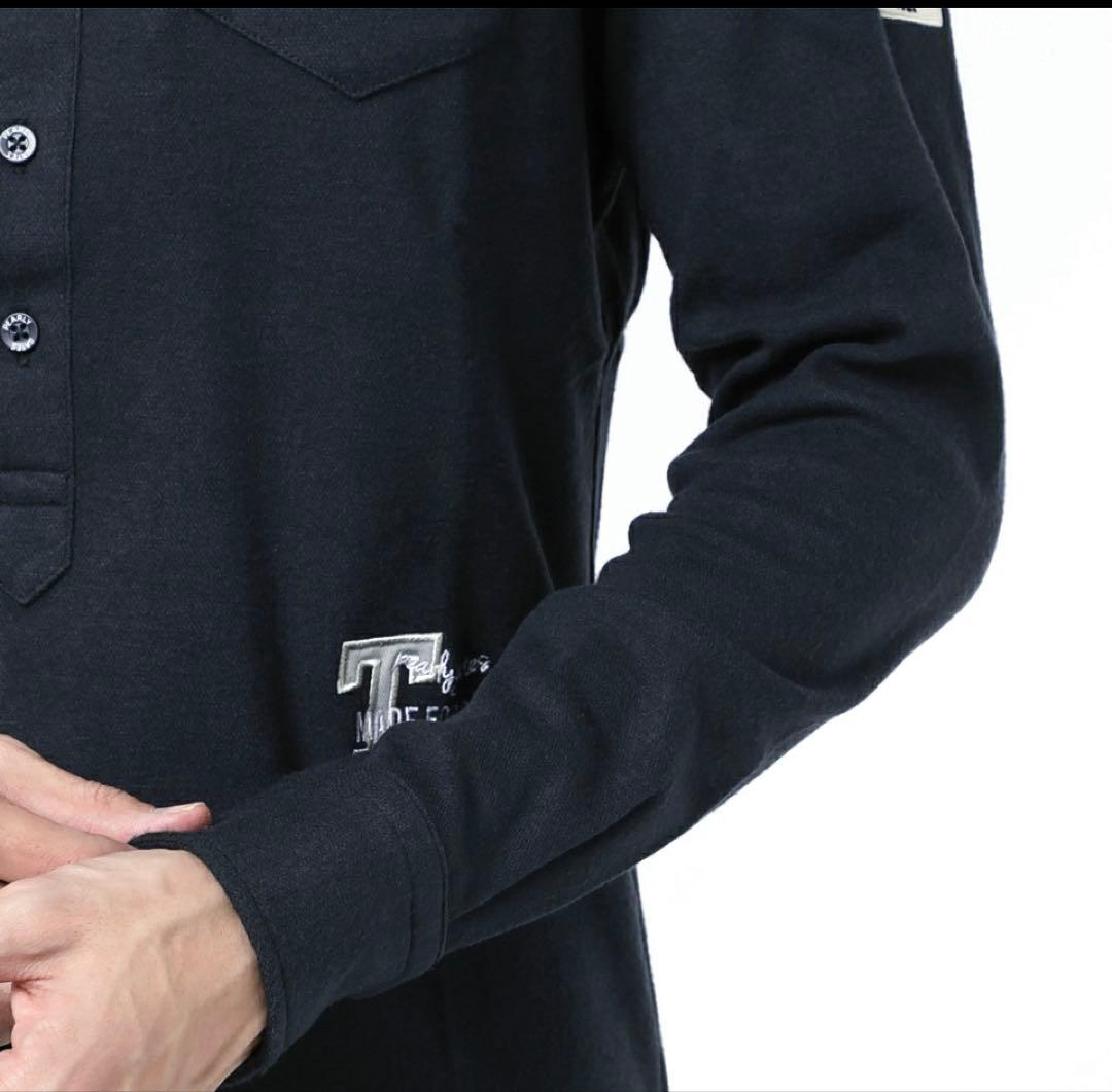 パーリーゲイツ ストレッチカノコ スムースピーチ長袖ポロシャツ（D.NAV／5）