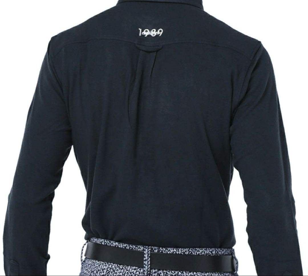 パーリーゲイツ ストレッチカノコ スムースピーチ長袖ポロシャツ（D.NAV／5）