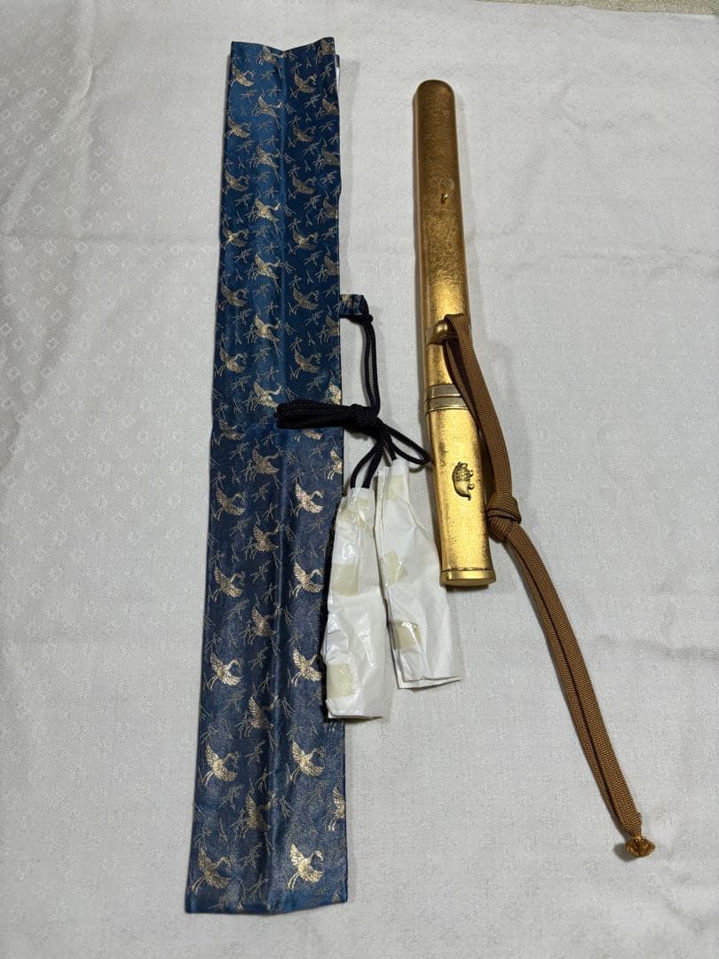 長寿守刀　蓑亀図目貫　刀袋付