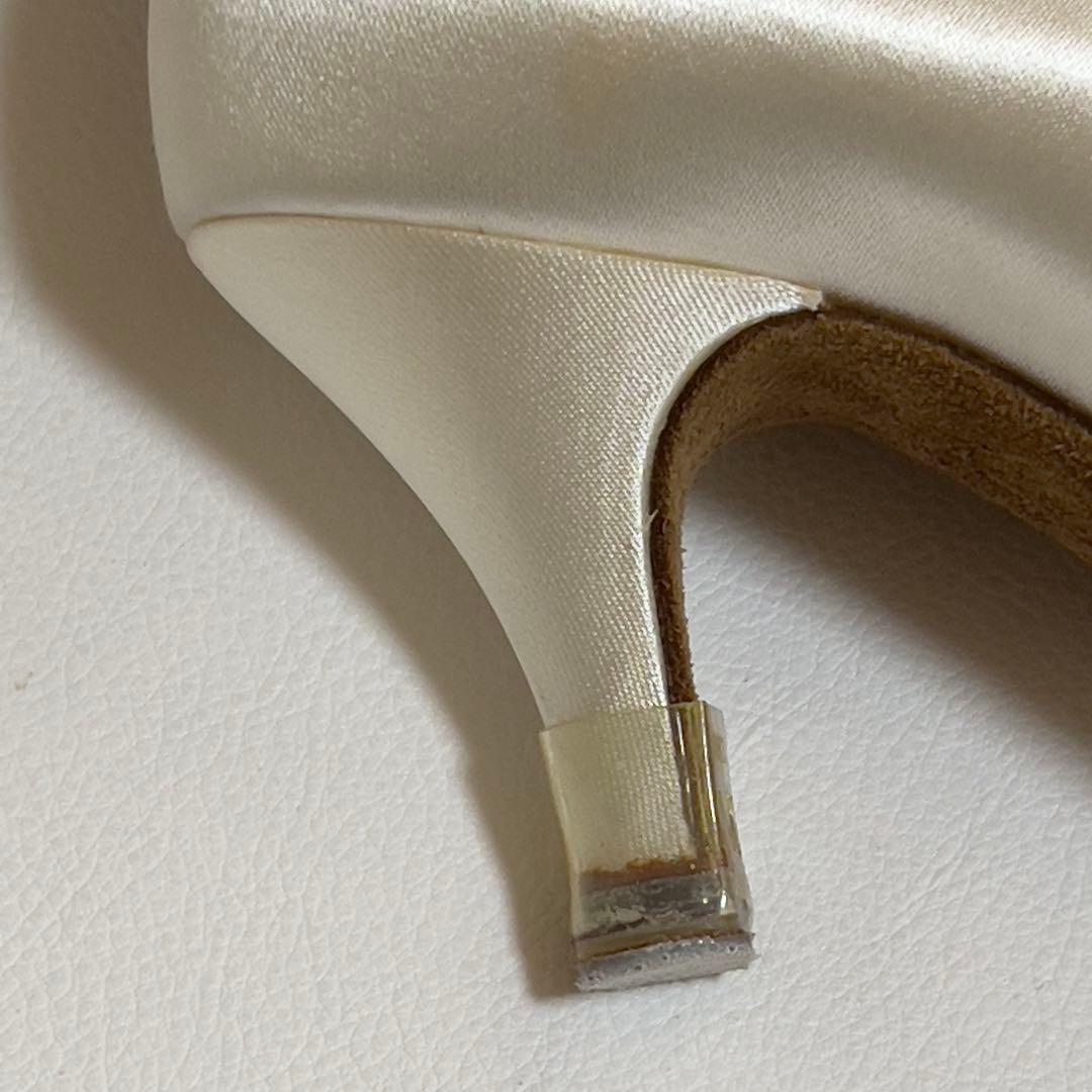 スーパダンスシューズ　ワイド3 ヒール7cm 訳あり　未使用　ホワイトサテン