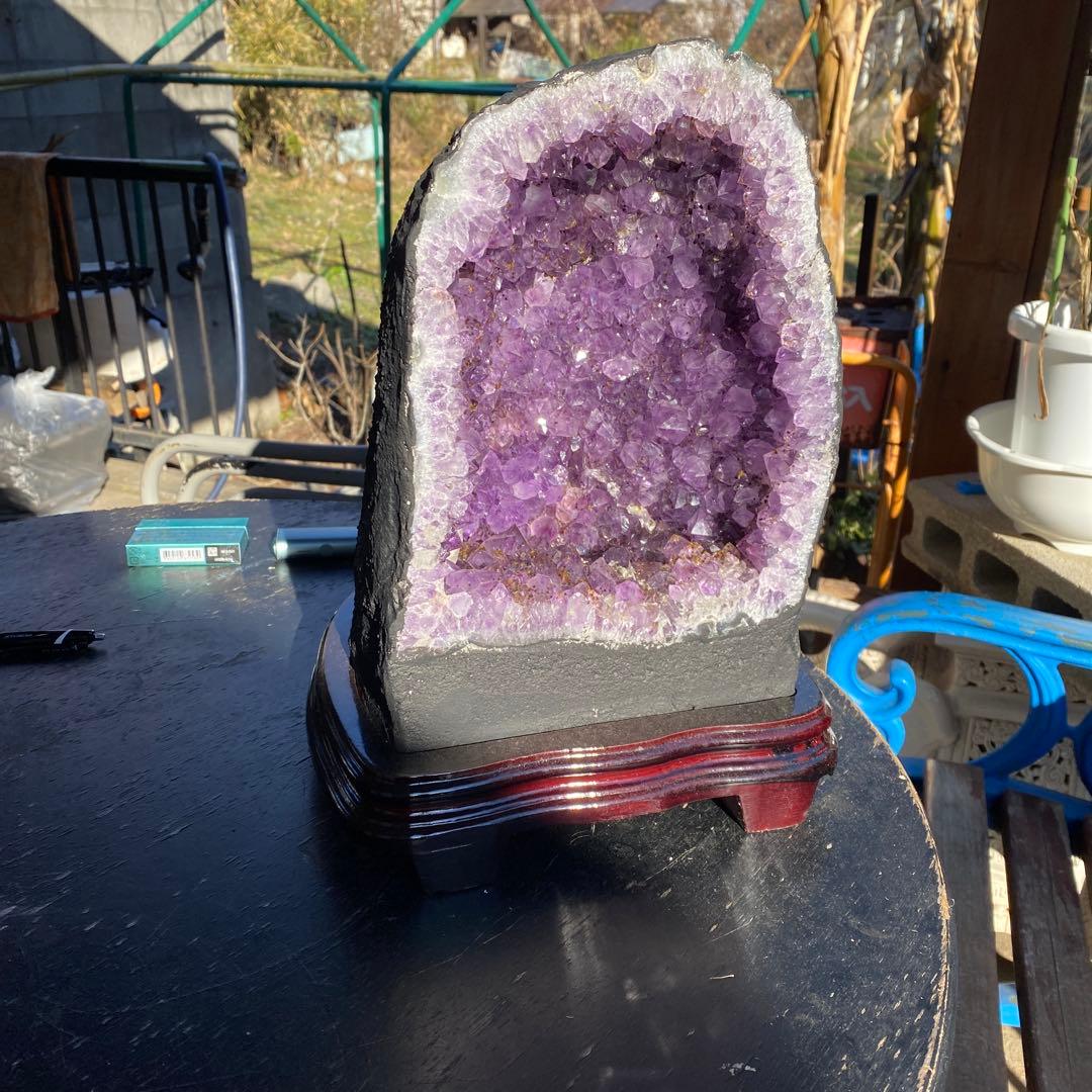 【BO50711】アメジスト クラスター 原石 重さ10kg アクリルケース付