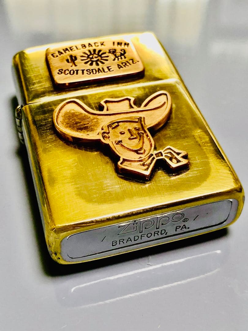 インディアン★カウボーイ☆ビンテージ80s真鍮ブラスシャビー★Arizona★