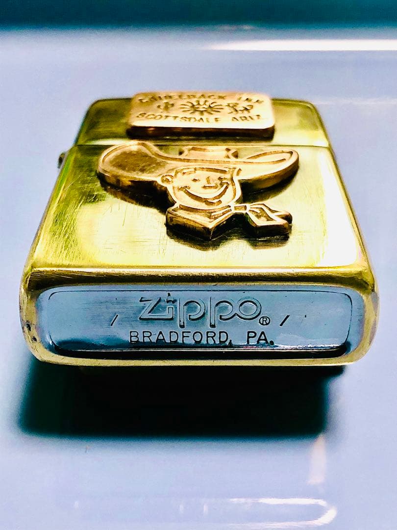 インディアン★カウボーイ☆ビンテージ80s真鍮ブラスシャビー★Arizona★