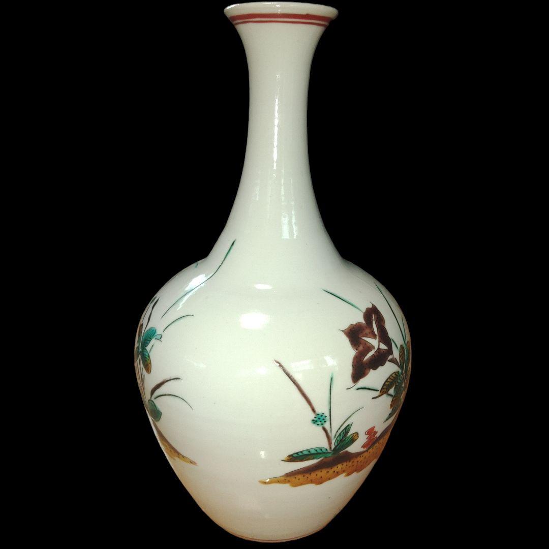 九谷焼　浅蔵五十吉　花鳥図花入　共箱付