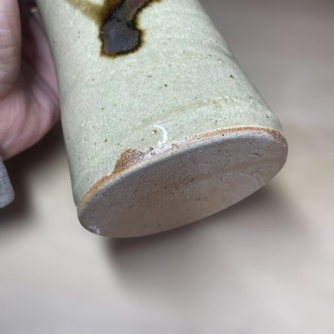 益子焼　浜田庄司　鐡絵花筒　共箱