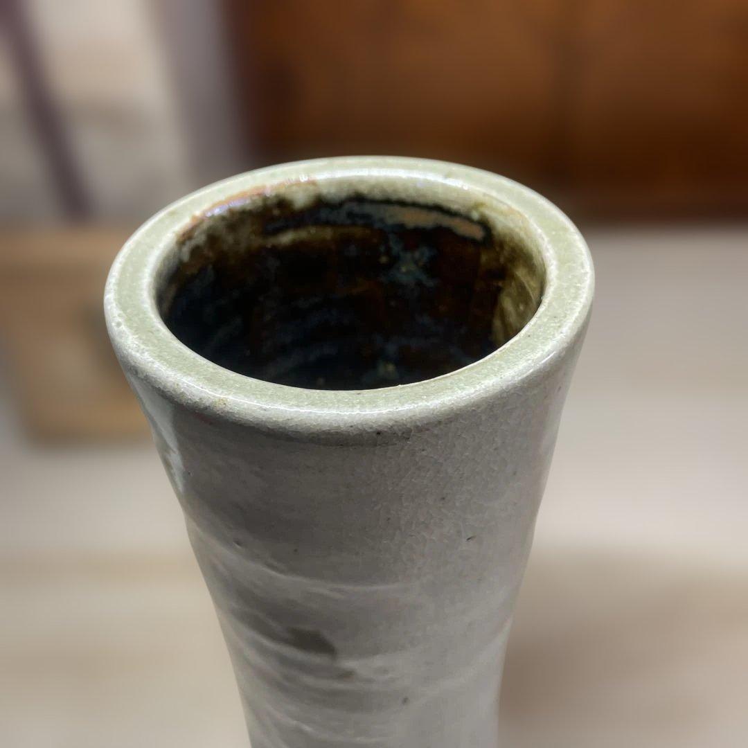 益子焼　浜田庄司　鐡絵花筒　共箱