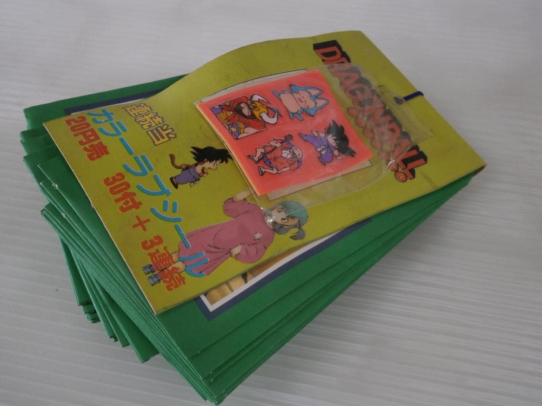 当時物 希少 駄菓子屋在庫品 くじ当て ドラゴンボール カラーラブシール 34枚