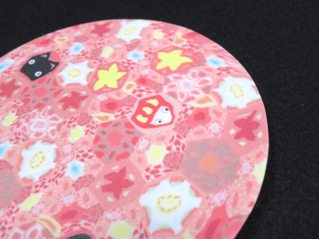 小林佐和子　練込小皿　だるまと猫　現代アート　アンティーク