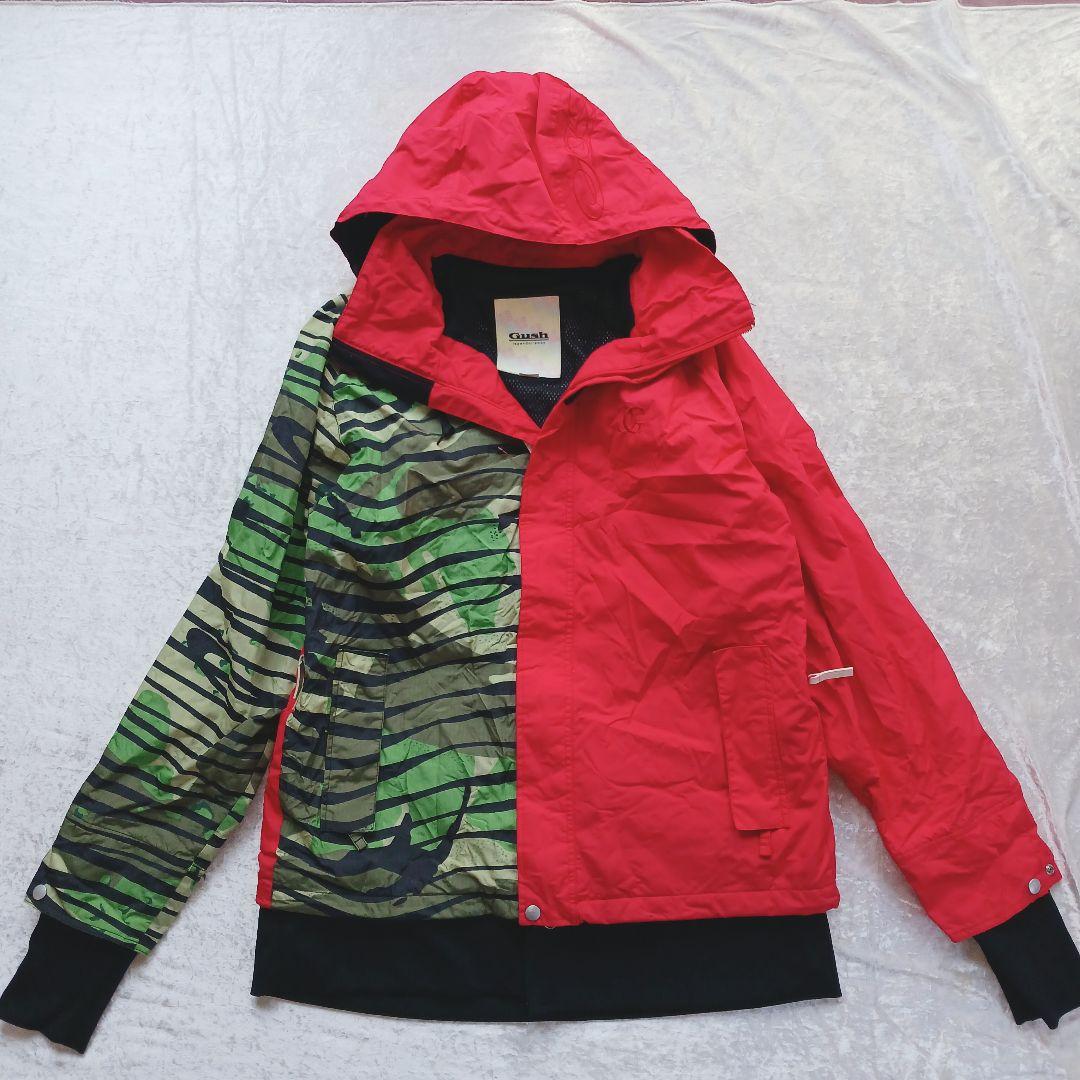 Gush スノーボード用ジャケット 赤緑