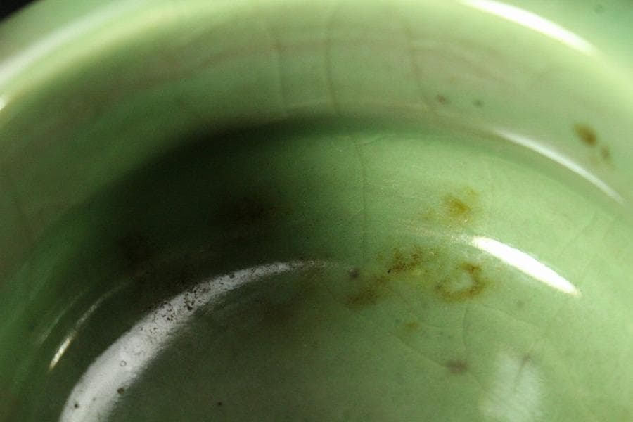 中国美術 天龍寺 青磁 三足 香炉 古美術(K-YC529)