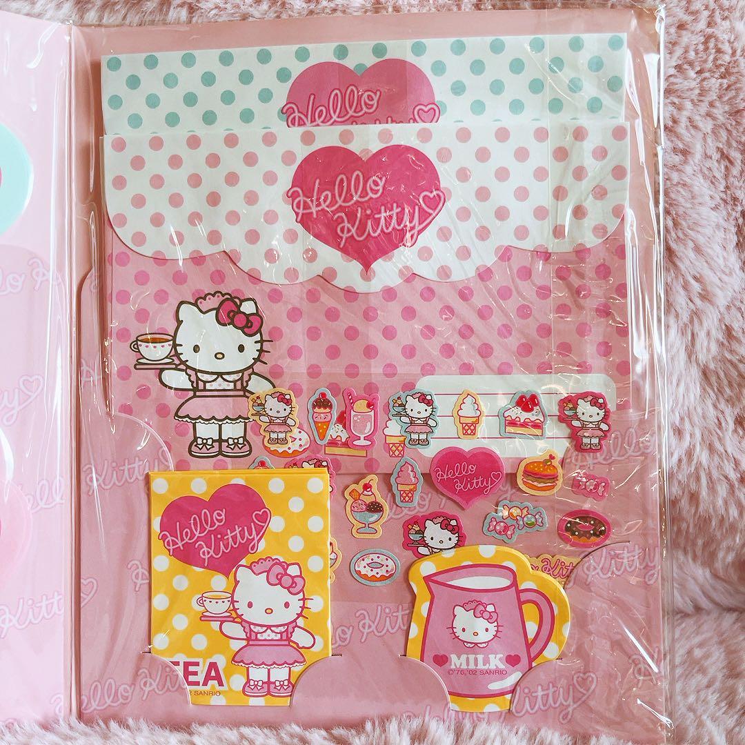 希少レア　ハローキティ　レターセット　シール　ウェイトレス　2002 サンリオ