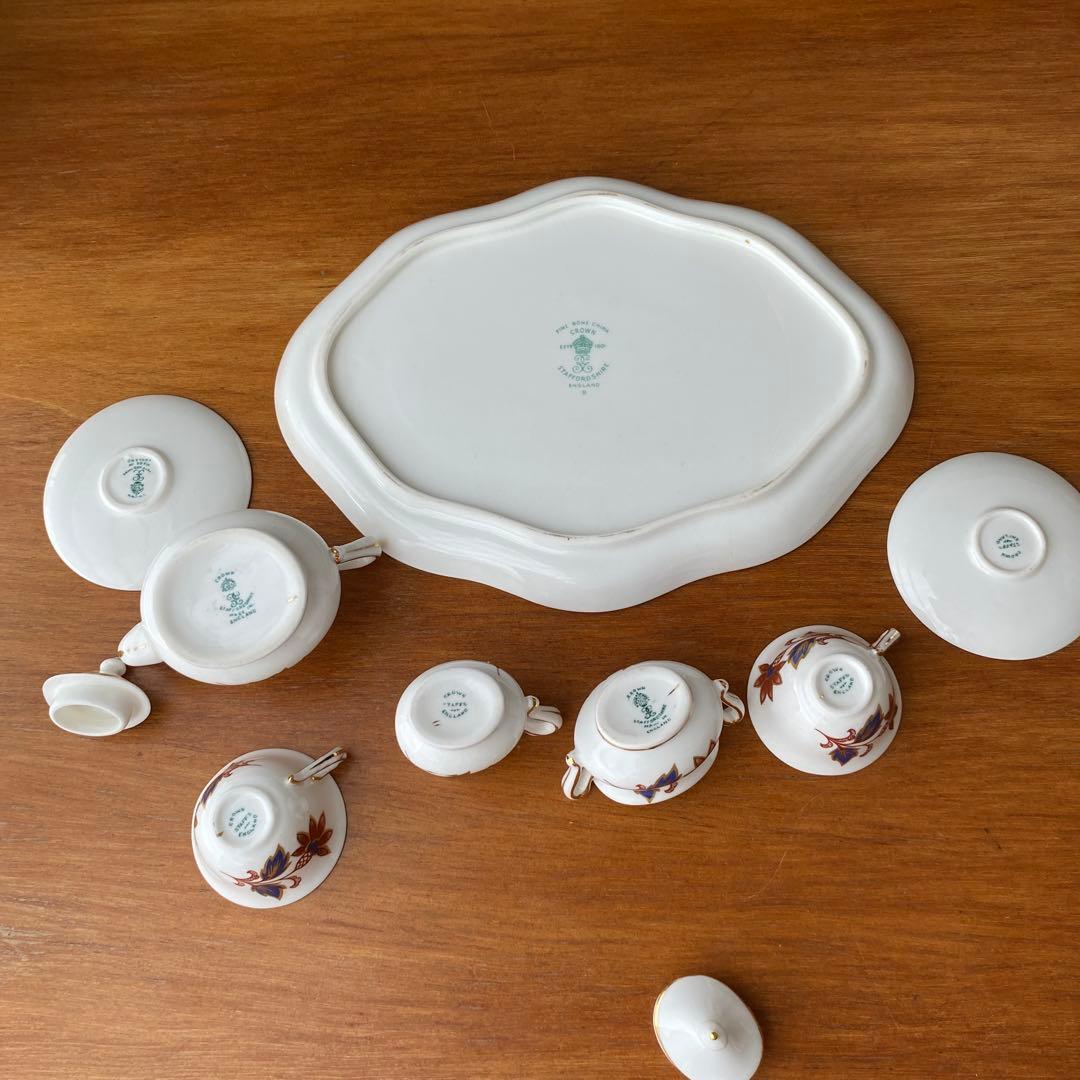 クラウンスタッフォードシャー ミニチュア　ティーセット　ティーフォーツー