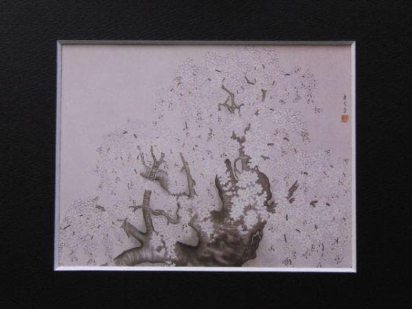 高橋さく子、【桜】、希少画集画より、状態良好、新品高級額装付