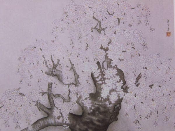 高橋さく子、【桜】、希少画集画より、状態良好、新品高級額装付