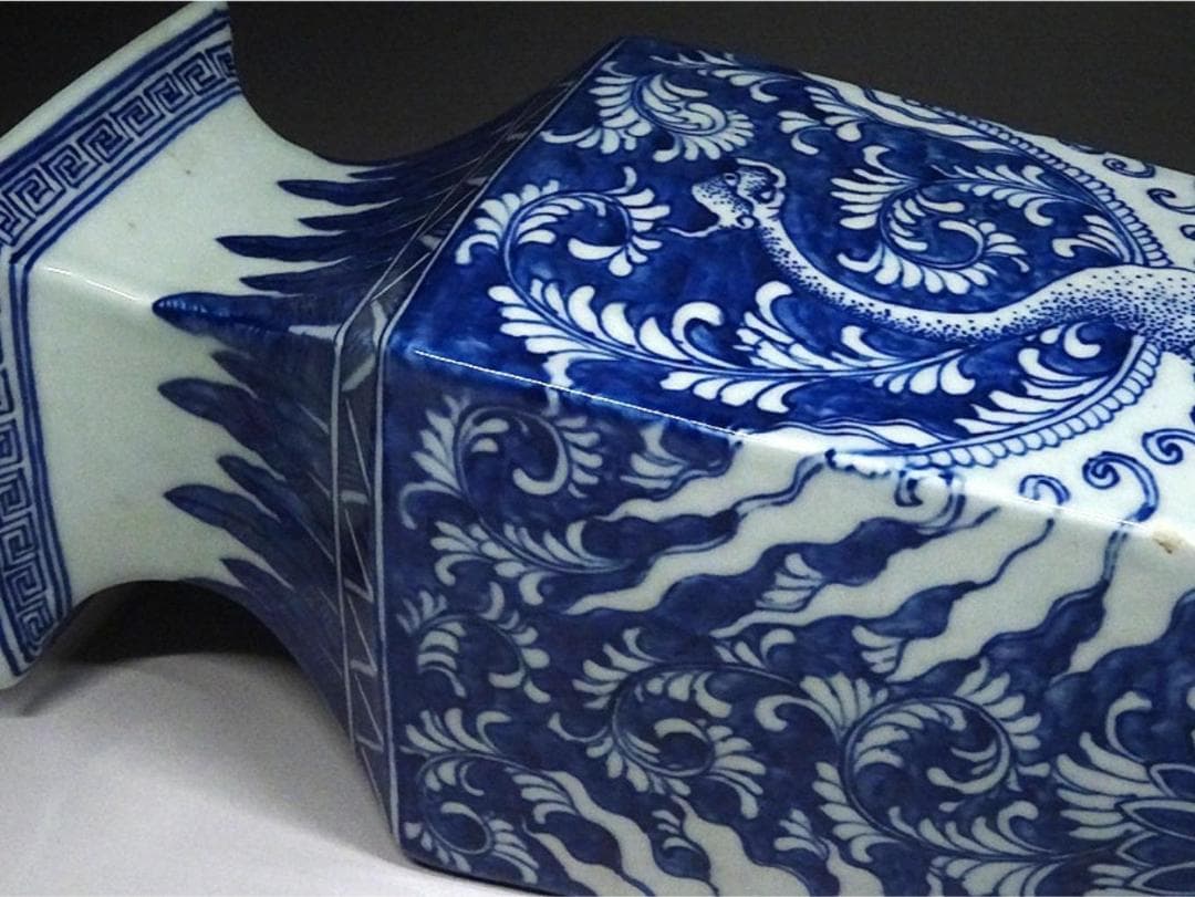 中国古玩 青花 染付鳳凰紋 花瓶 高約34cm 大清光緒年製 唐物 t96563