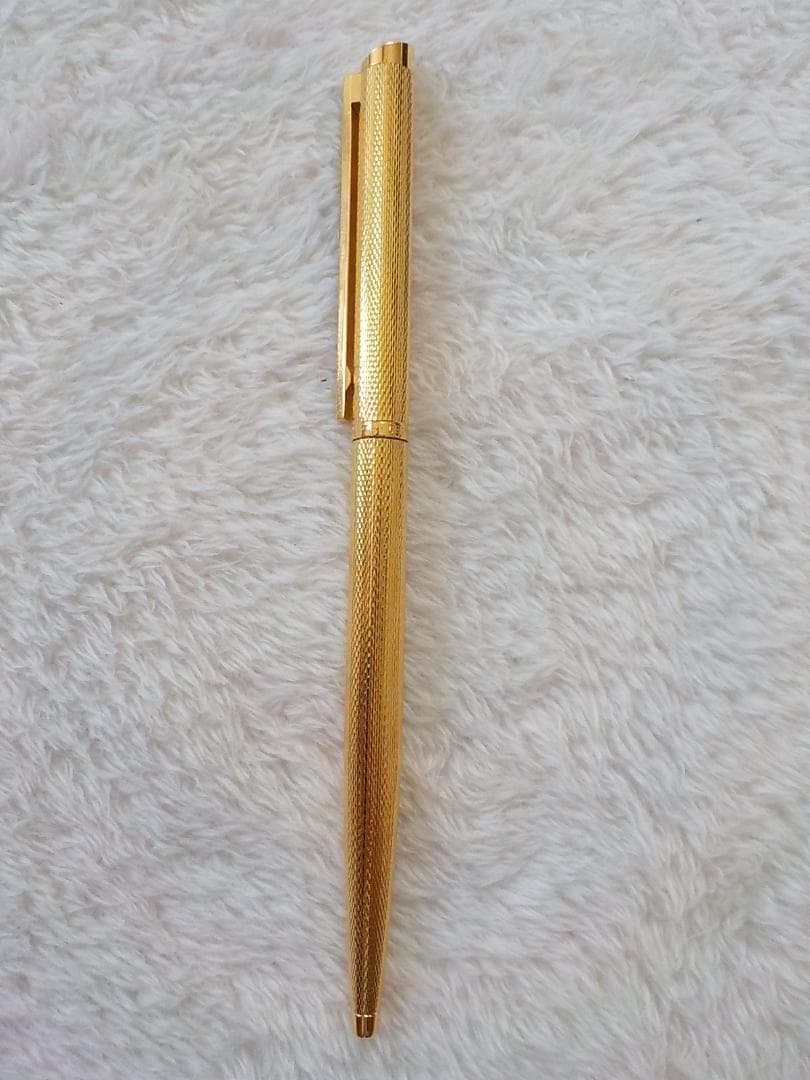 ☆美品☆DUNHILL ダンヒル　ツイスト式 ボールペン　ゴールド テクスチャー