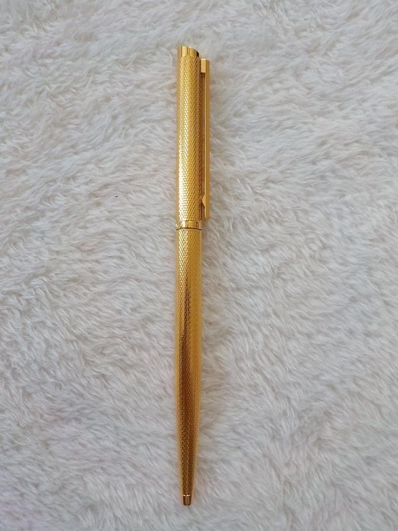 ☆美品☆DUNHILL ダンヒル　ツイスト式 ボールペン　ゴールド テクスチャー