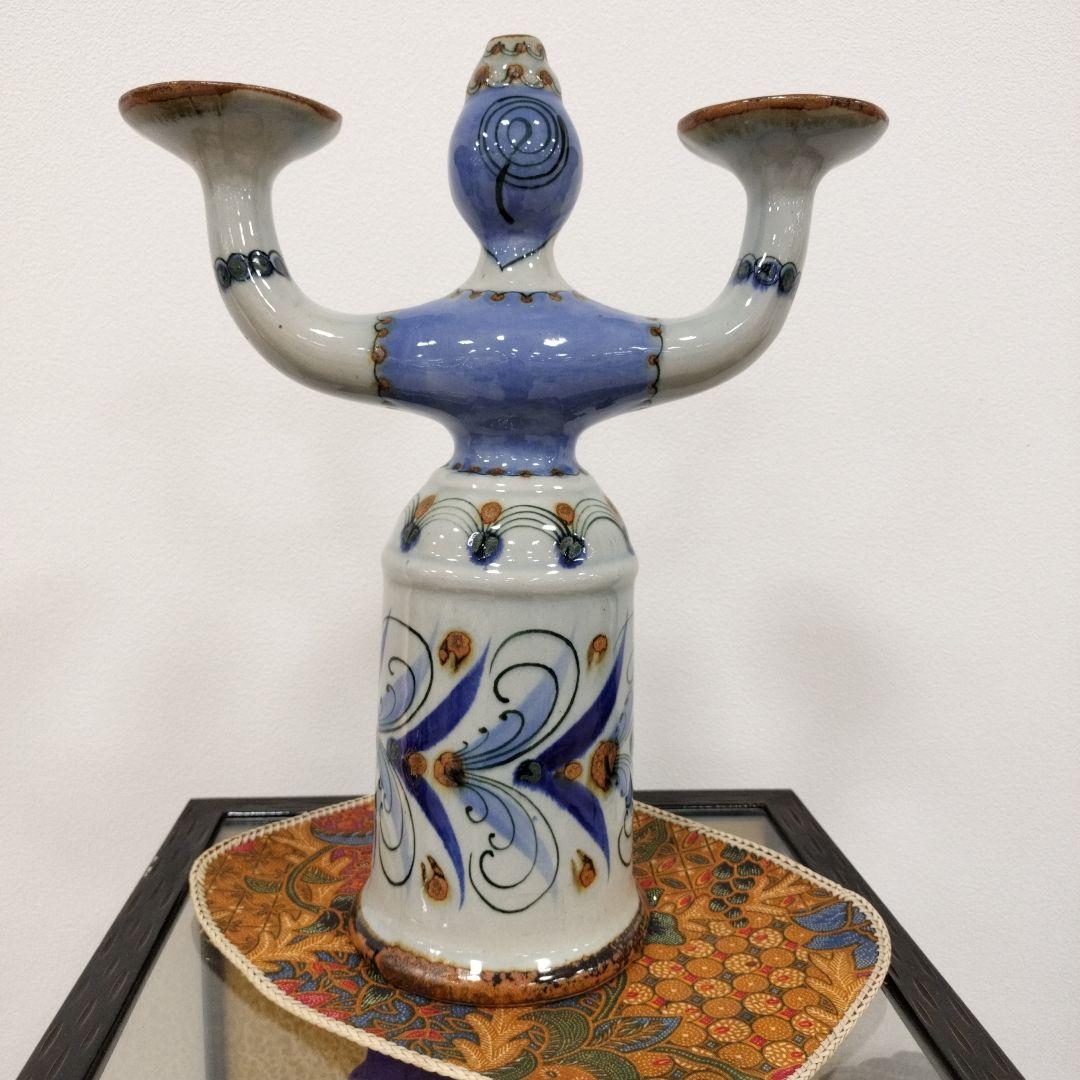 メキシコ　女性型キャンドルホルダー 陶器製