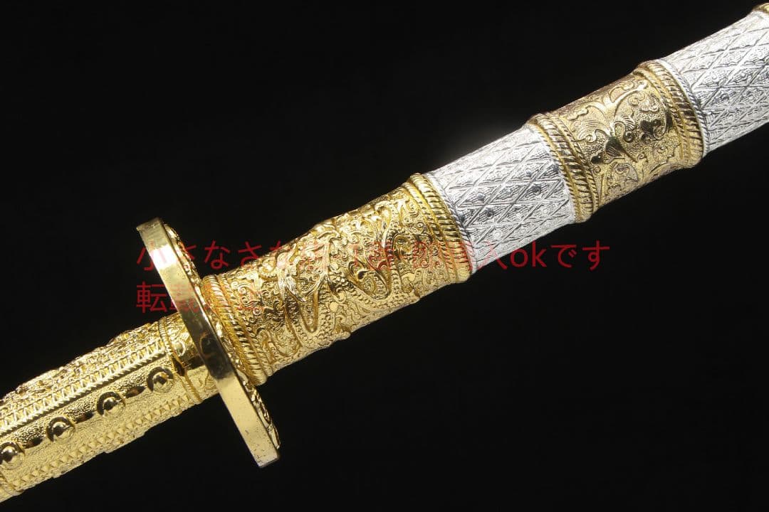 康熙斬馬刀二級黒檀百錬文紋鋼  古兵器 武具 刀装具 日本刀 模造刀 居合刀