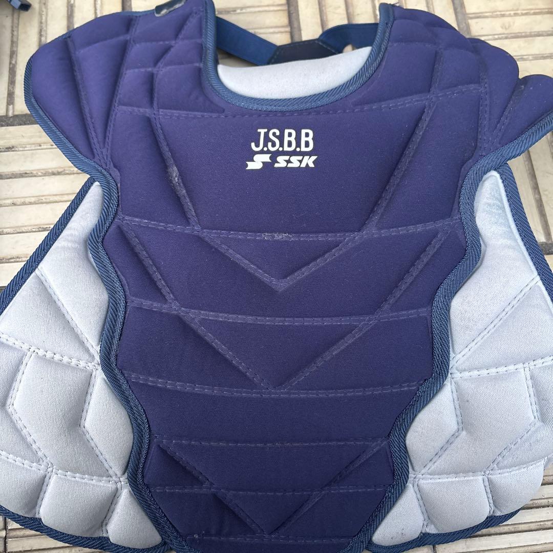 キャッチャー防具ZETT JSBB キャッチャーレガース ネイビー　一式セット