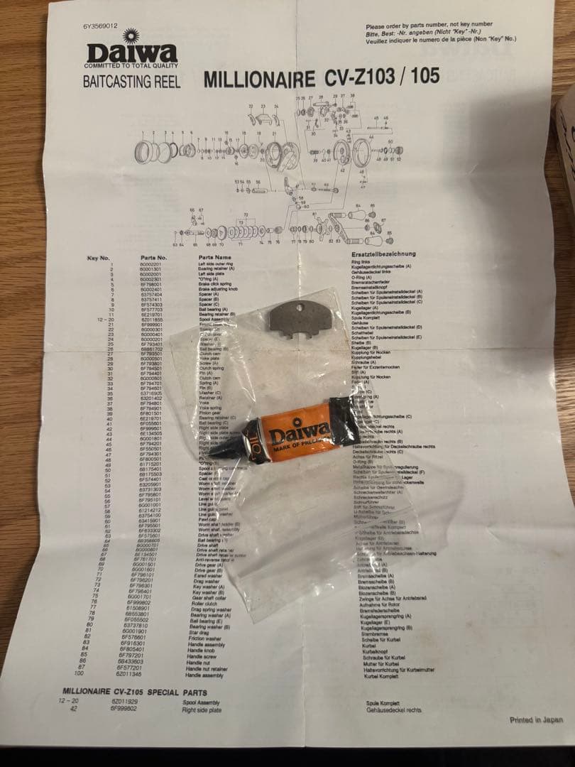 Daiwa ミリオネア CV-Z103 Club m