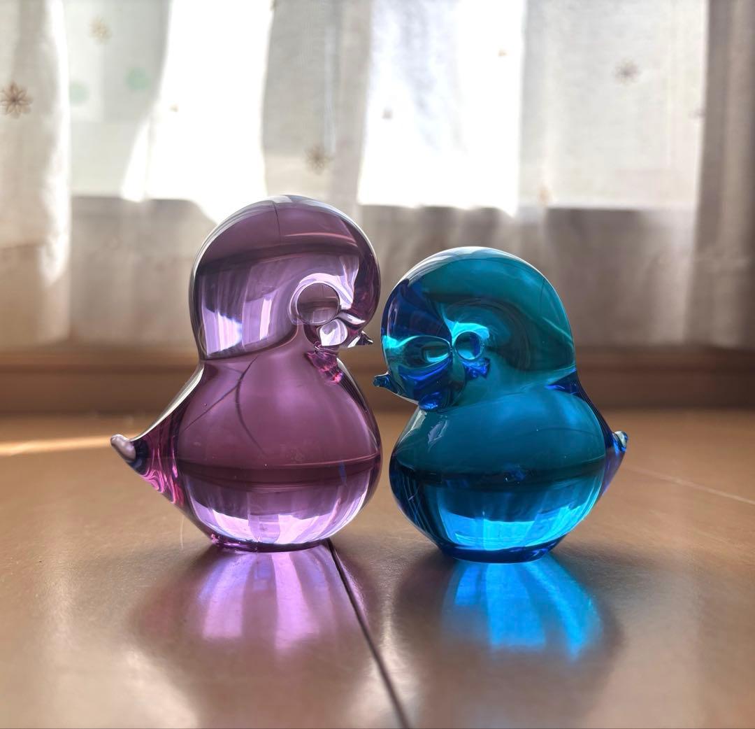 【FMkonstglasコンストグラス】ガラス製 鳥の置物 ペーパーウエイト