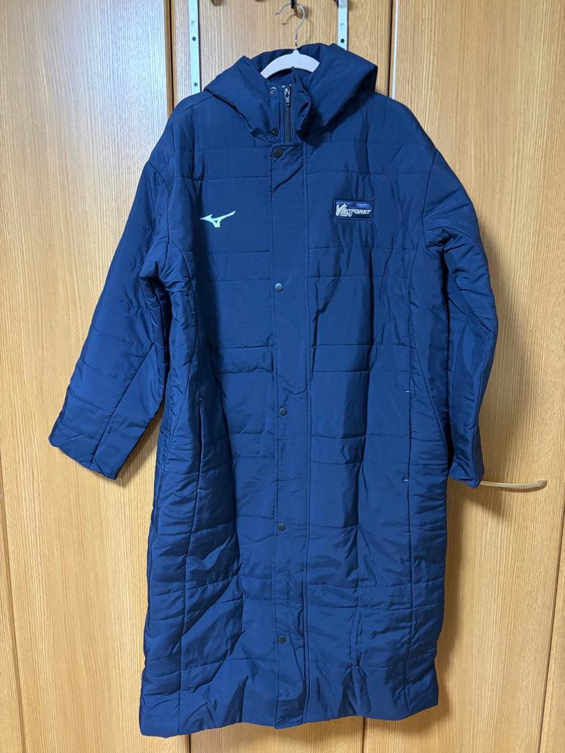 ヴァンフォーレ甲府　Mizuno フード付きネイビーベンチコート